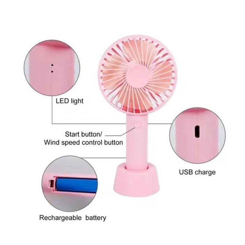 Ventilador Portátil 3 Velocidades com Bateria Recarregável BreezeGo™